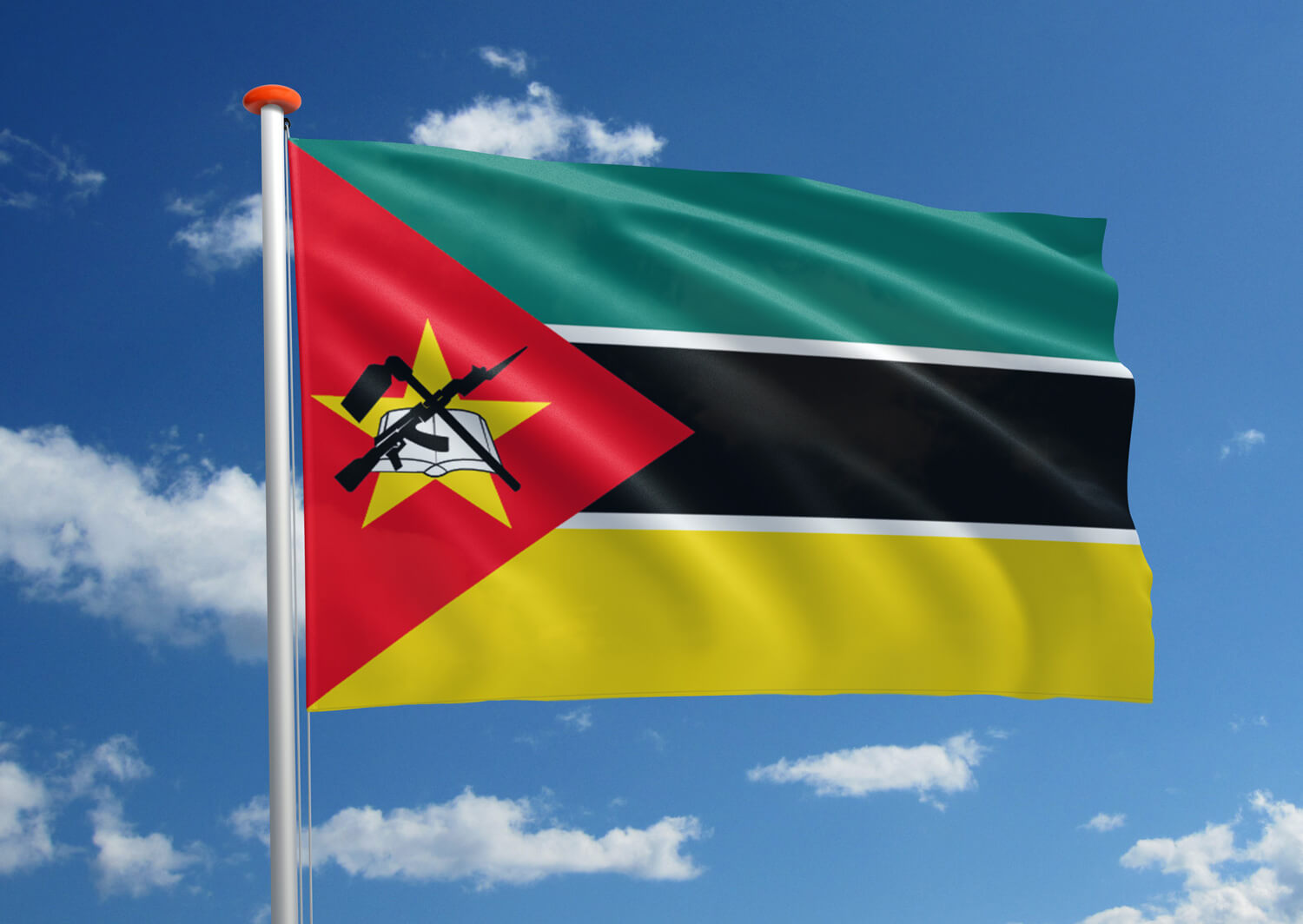 duisternis Moedig schokkend Vlag Mozambique | Bestel bij MastenenVlaggen.nl
