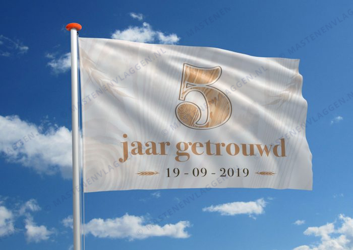 Vlag huwelijk jubileum 5 jaar
