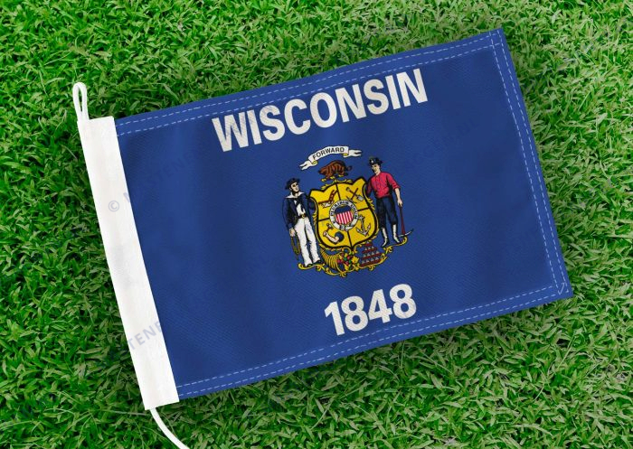 Caravan vlaggetje Wisconsin Bootvlag