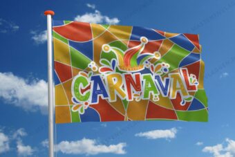 Carnaval vlag Harlekijn muts